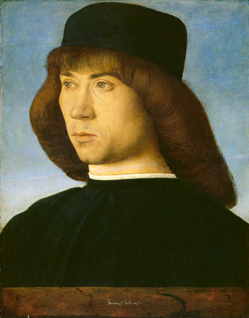 Detail of Portrait of a Young Man, c.1490 by Giovanni Bellini