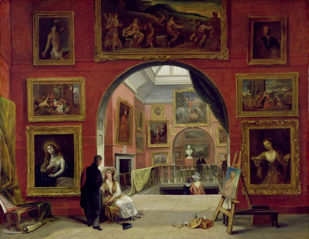 Detail of Interior of the Royal Institution, during the Old Master Exhibition, Summer 1832, 1833 by Alfred Woolmer