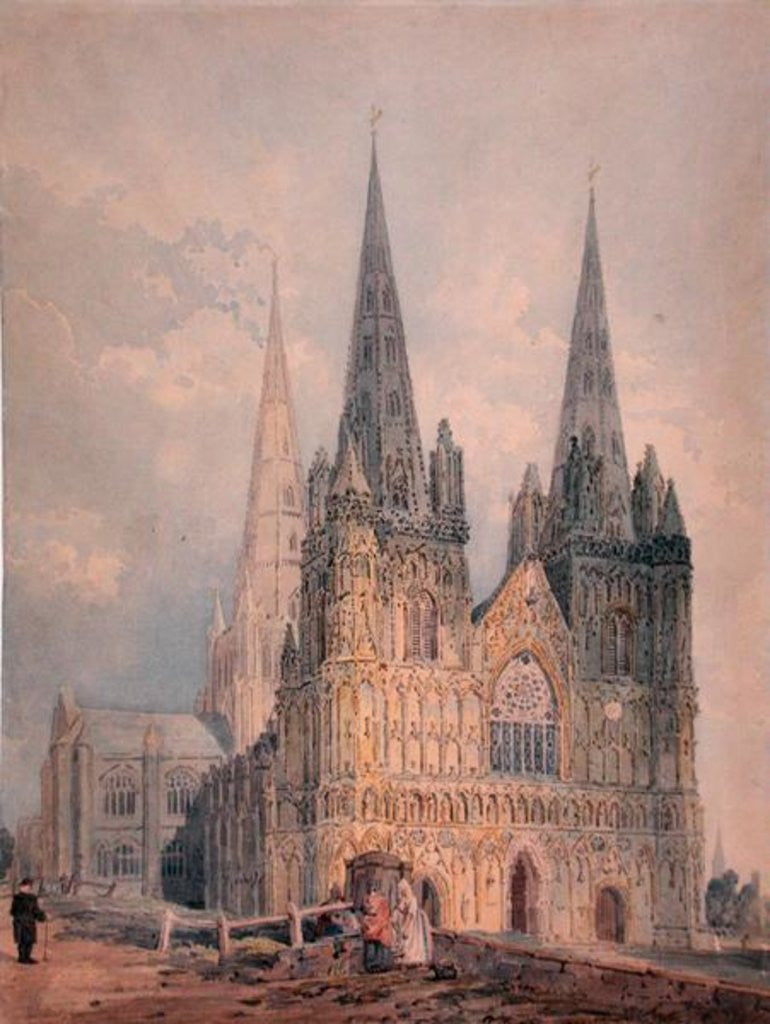 Detail of Lichfield Cathedral, Staffordshire by Thomas Girtin