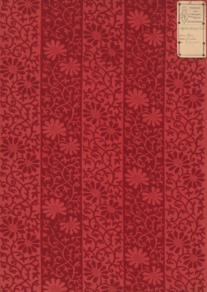 Detail of Stripe Twill furnishing fabric by John Henry Dearle