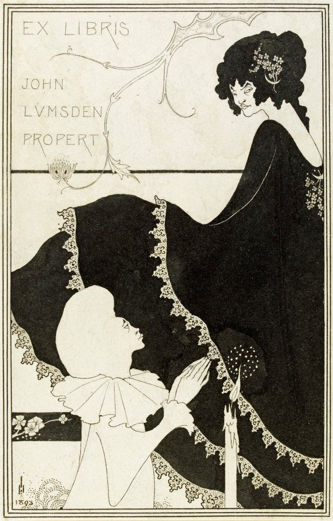 Detail of Design by Aubrey Beardsley for the bookplate of Ex-Libris by Aubrey Vincent Beardsley