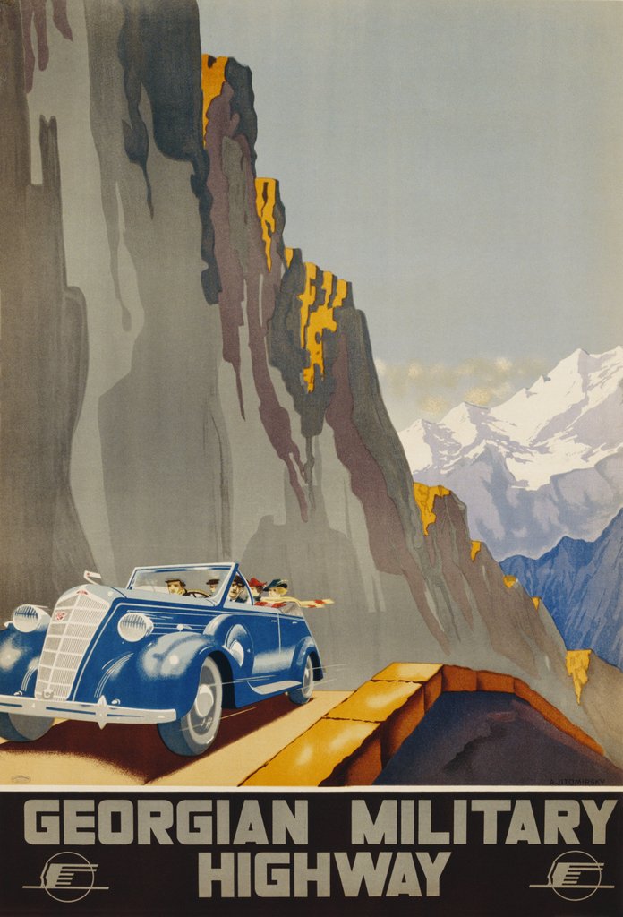 Detail of Georgian Military Highway Poster by Alexander Jitomirsky