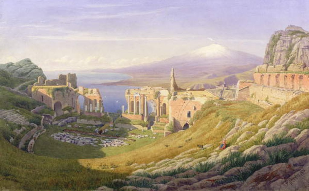 Detail of Taormina, Sicily, 1876 by William J. Ferguson