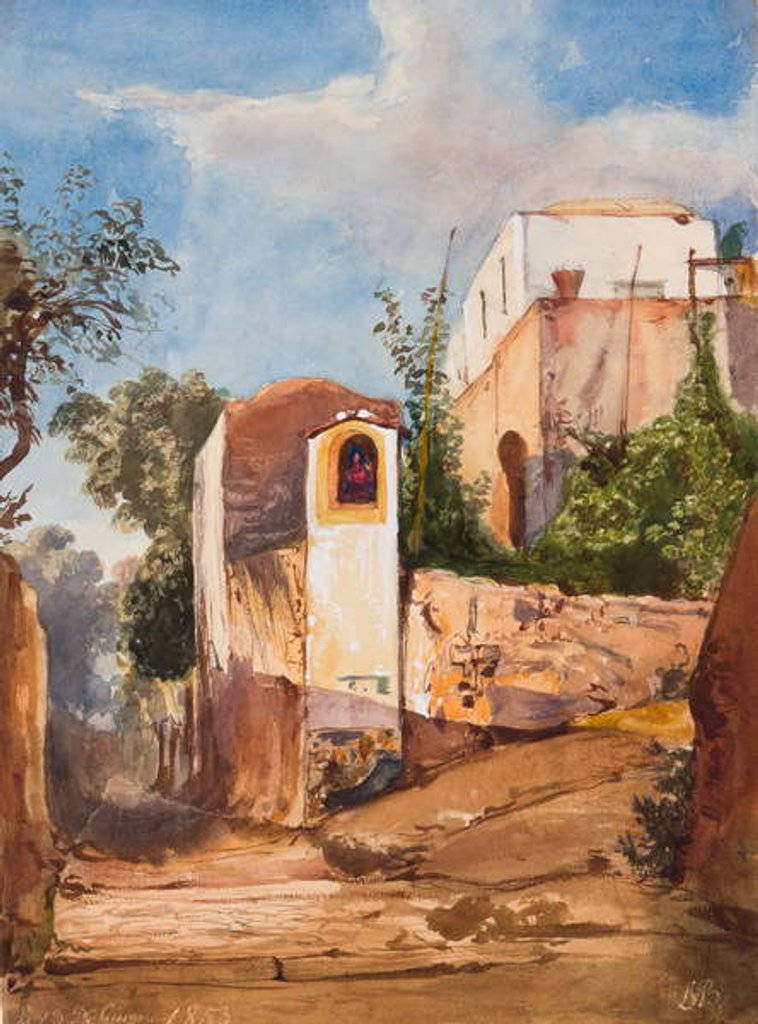 Detail of Roadside shrine, with additions by Prince Luigi Maria di Borbone, 13th June 1853 by Giacinto Gigante