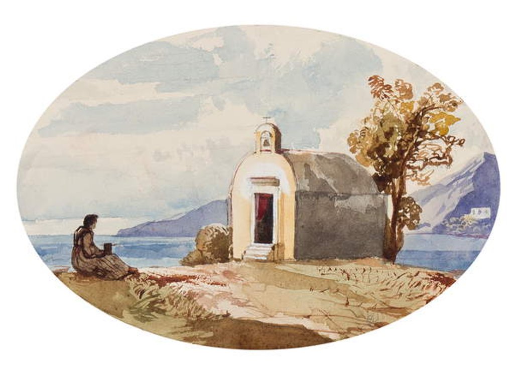 Detail of Chapel by the sea, with additions by Princess Maria Annunziata di Borbone by Giacinto Gigante