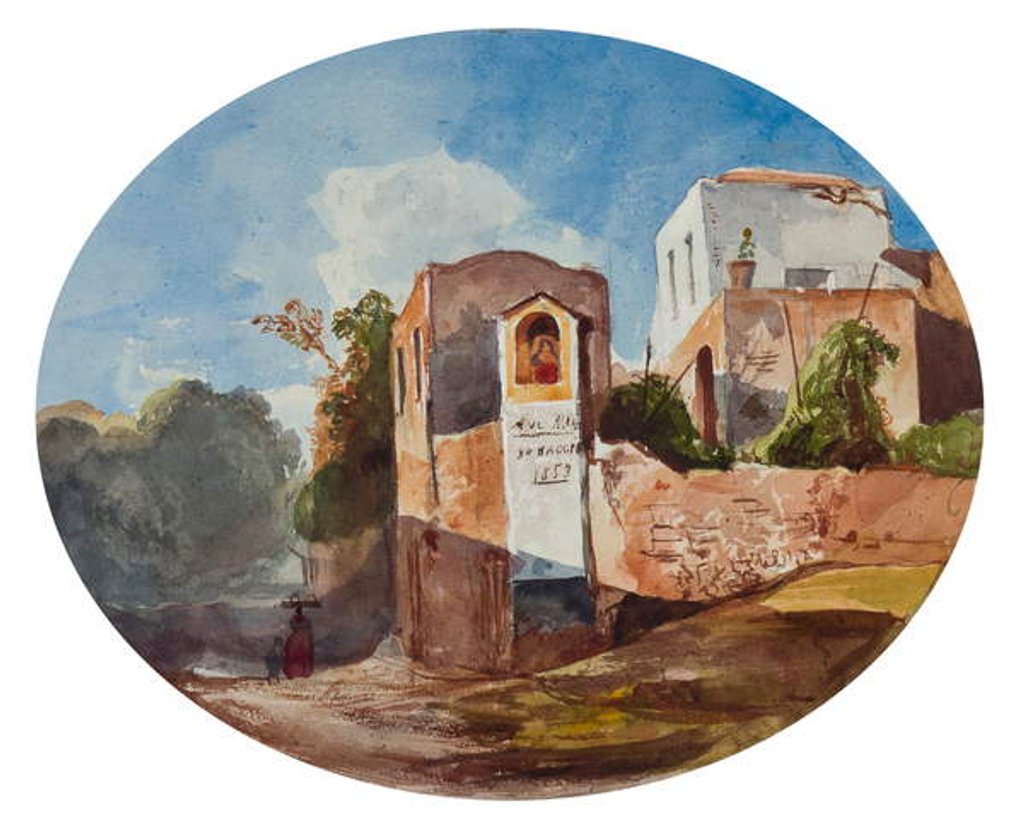 Detail of Roadside shrine, with additions by a Borbone pupil, 1853 by Giacinto Gigante