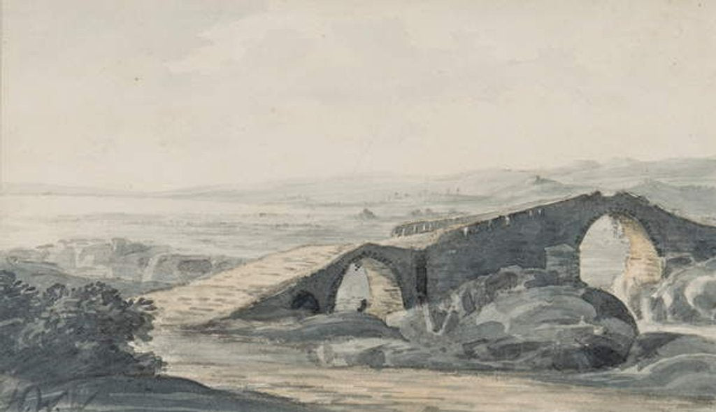 Detail of Devils Bridge looking towards the sea, River Anda, c.1818 by Hugh William Williams