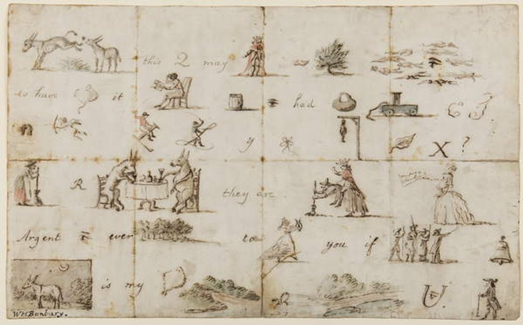 Detail of Pictogram letter by Henry William Bunbury