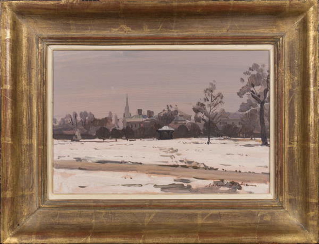 Detail of Winter Dusk: Kensington Palace, 1991 by Richard Foster