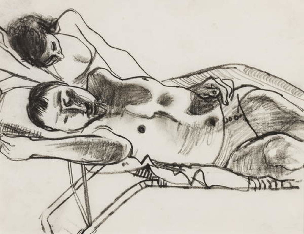 Detail of On the lettini by Alberto Morrocco