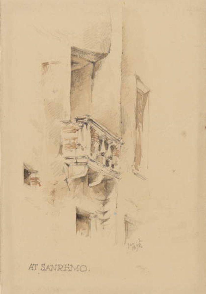 Detail of At San Remo, 3rd January 1878 by George Douglas Tinling