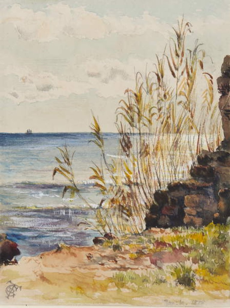 Detail of At San Remo looking over the Mediterranean, 10th January 1878 by George Douglas Tinling