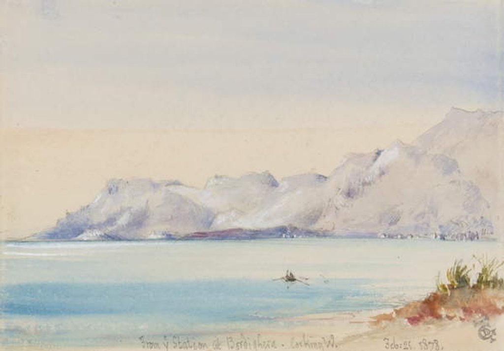 Detail of From ye station at Bordighera, looking West, 25th February 1878 by George Douglas Tinling