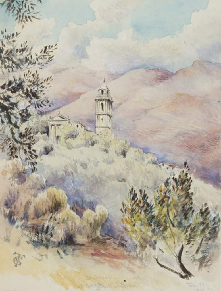Detail of Church of San Donato, Varezzo, near San Remo, 11th February 1878 by George Douglas Tinling