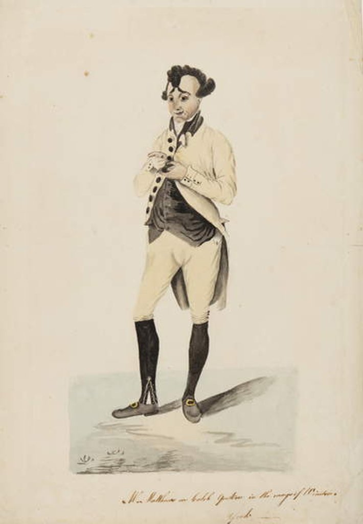 Detail of Mr Matthews as Caleb Quotem in the Wags of Windsor, York, c.1820 by English School