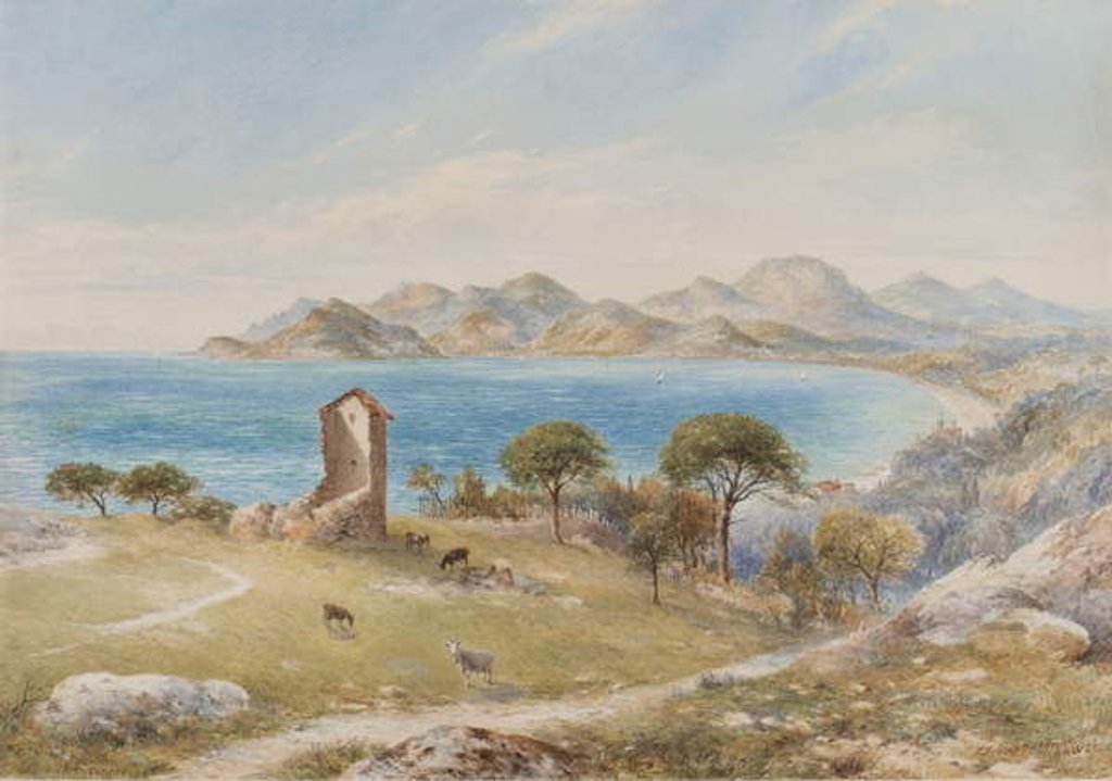 Detail of View of the Esterelles Mountains from Cannes by John Jessop Hardwick