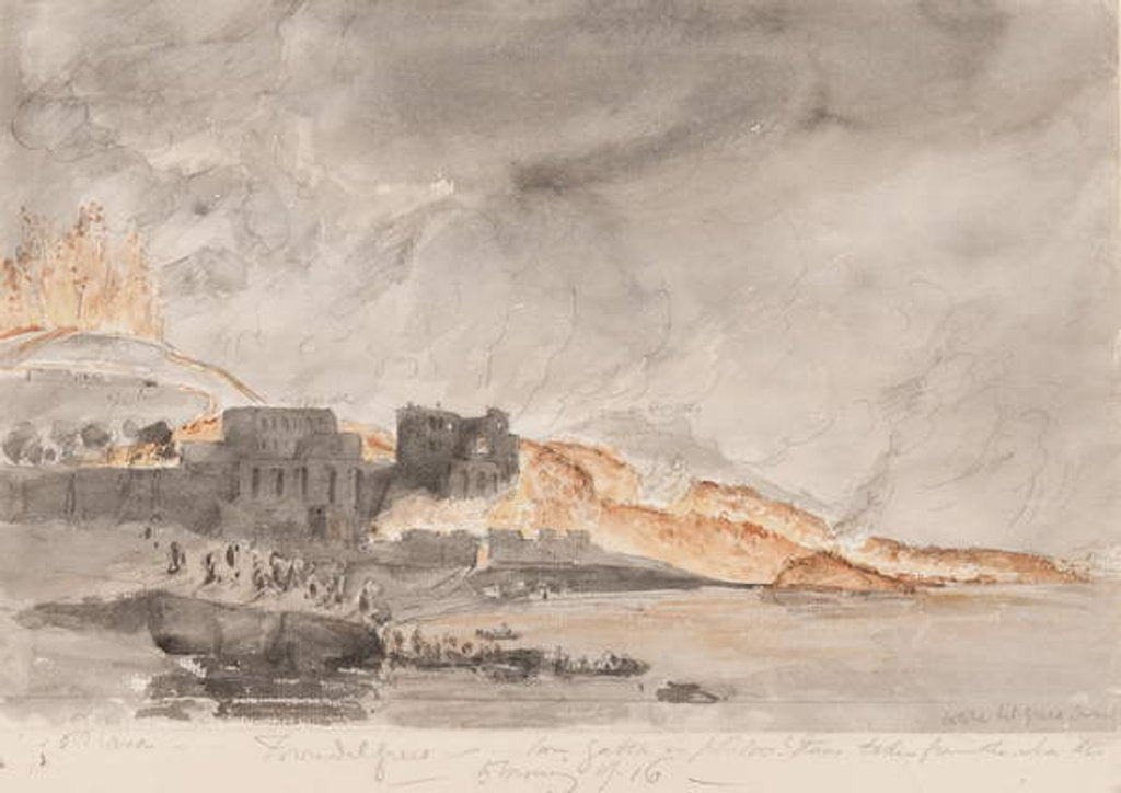 Detail of Eruption of Vesuvius, 1794 by Edward Swinburne
