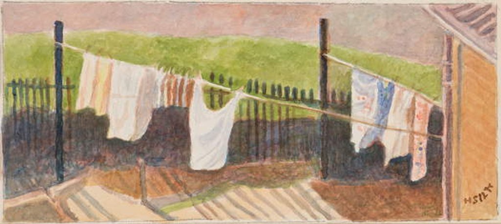 Detail of Rounton Road washing lines, c.1930 by Henry Silk