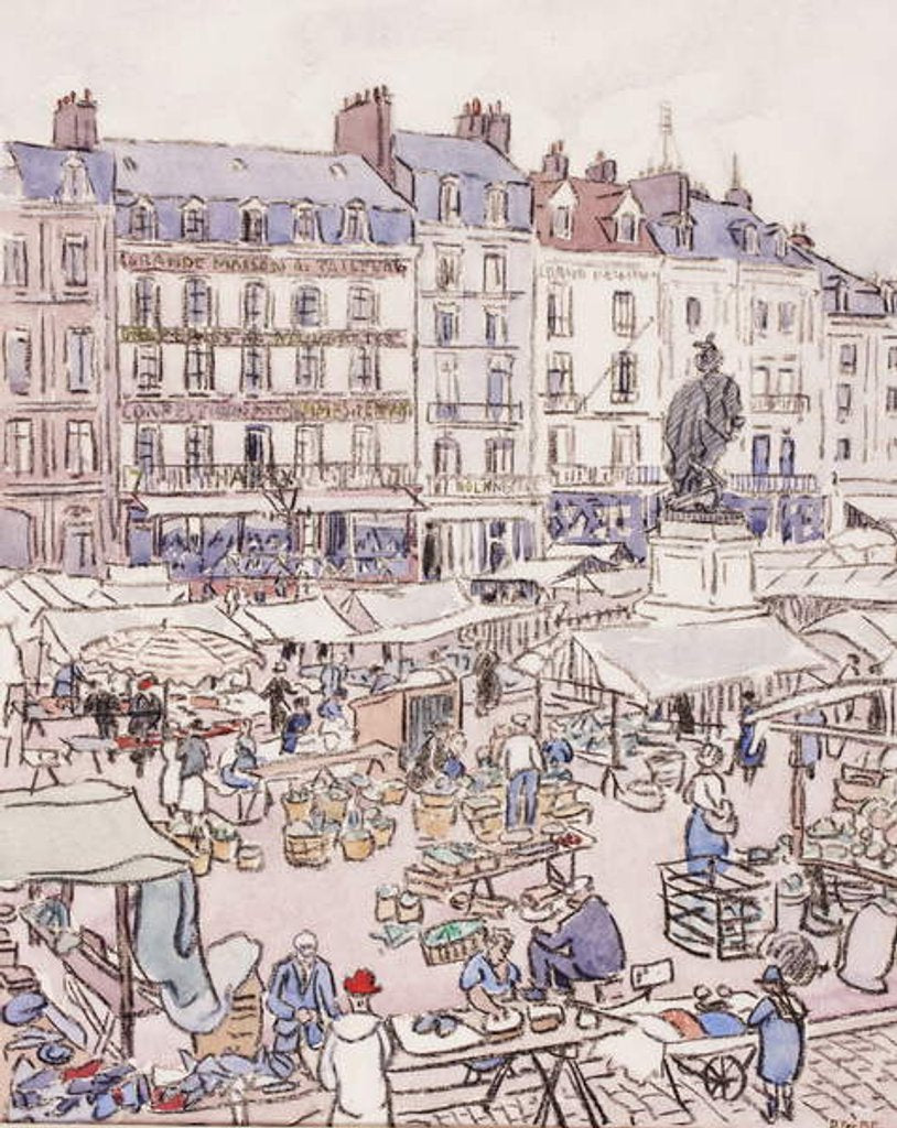 Detail of Place Nationale, Dieppe, c.1910 by Douglas Fox Pitt