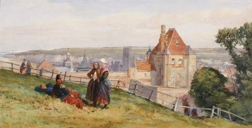 Detail of View over Dieppe from the cliffs above the Chateau, c.1865 by John Absolon