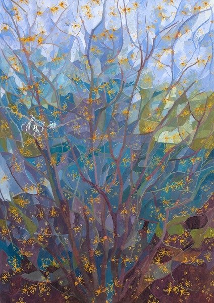 Detail of Witch Hazel in Flower, 2015 by Leigh Glover