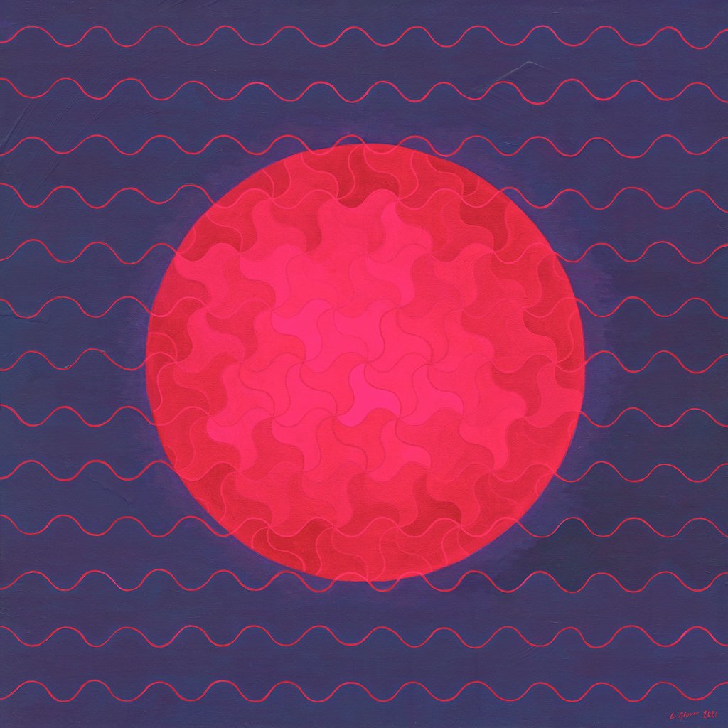 Detail of Red Moon, 2021 by Leigh Glover