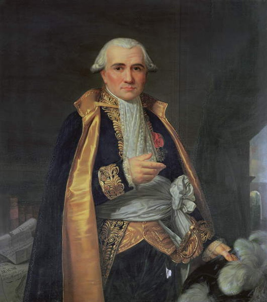Detail of Portrait of Gaspard Monge Count of Peluse, c.1841 by Jean Claude (after) Naigeon