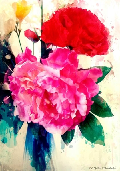 Detail of Peony and Poppy, 2014 by AlyZen Moonshadow