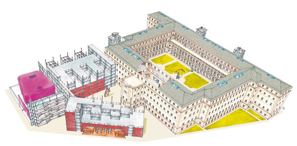 Detail of Museo Nacional Centro de Arte Reina Sofia. Madrid, Spain by Fernando Aznar Cenamor