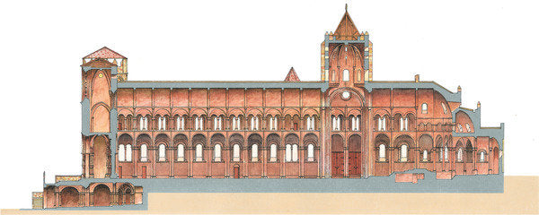 Detail of Santiago de Compostela, Romanesque Cathedral. Lenghtwise cut by Fernando Aznar Cenamor