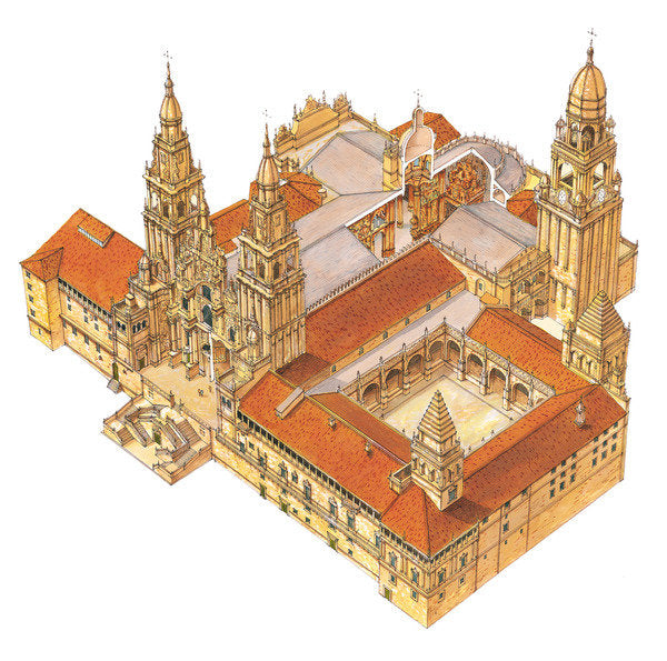 Detail of Santiago de Compostela Cathedral. Spain by Fernando Aznar Cenamor