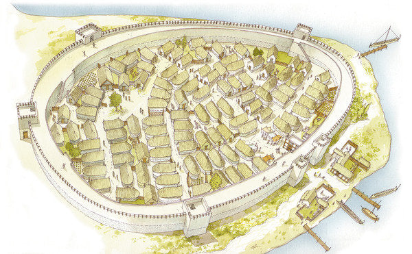 Detail of Greece. Polis 8th century. Reconstruction by Fernando Aznar Cenamor