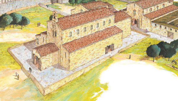 Detail of Santiago de Compostela, 9th century Shrine. Reconstruction. Spain by Fernando Aznar Cenamor