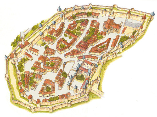 Detail of Carcassonne, France. Aerial view, 2014 by Fernando Aznar Cenamor