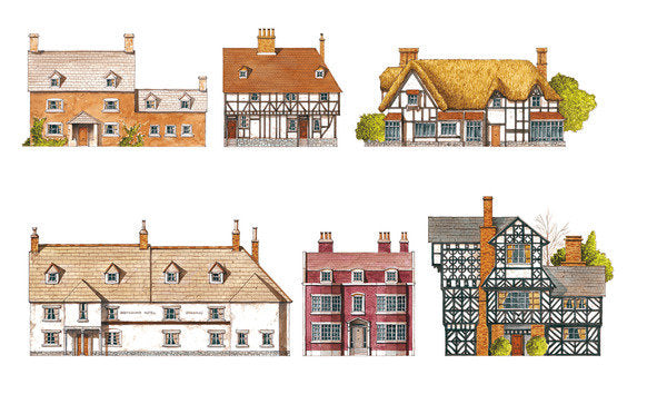 Detail of Great Britain. Countryside houses by Fernando Aznar Cenamor