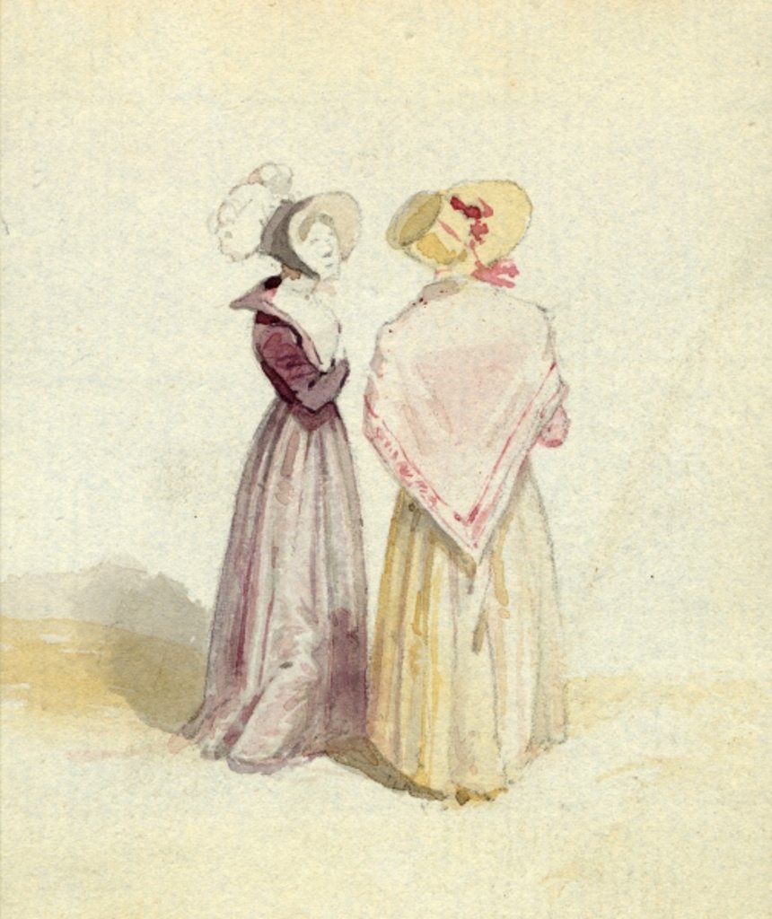 Detail of Two women in bonnets, c.1825 by English School