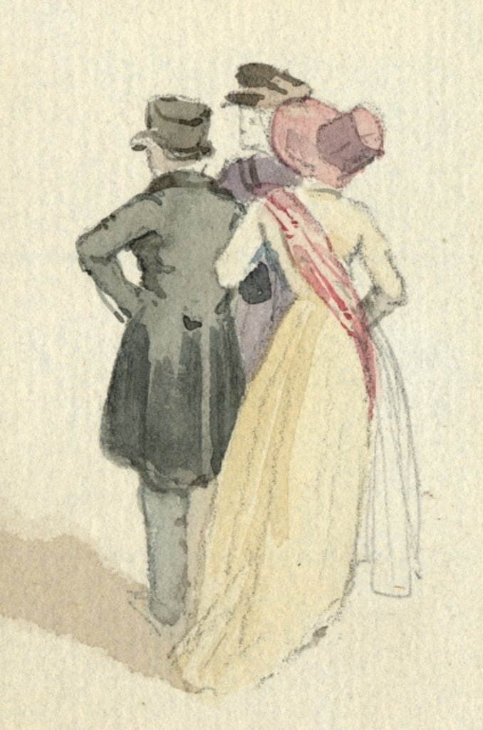Detail of THree figures, c.1825 by English School