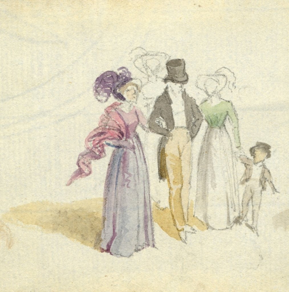 Detail of A family strolling, c.1825 by English School
