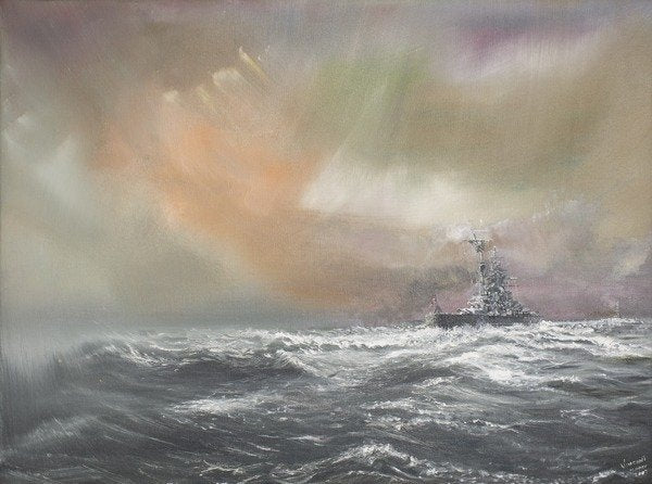Detail of Bismarck signals Prinz Eugen 0959hrs 24/051941, 2007 by Vincent Alexander Booth