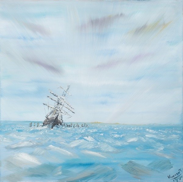 Detail of Endurance trapped by Antarctic Ice, 2014 by Vincent Alexander Booth