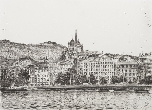 Detail of City of Geneva, 2011, by Vincent Alexander Booth