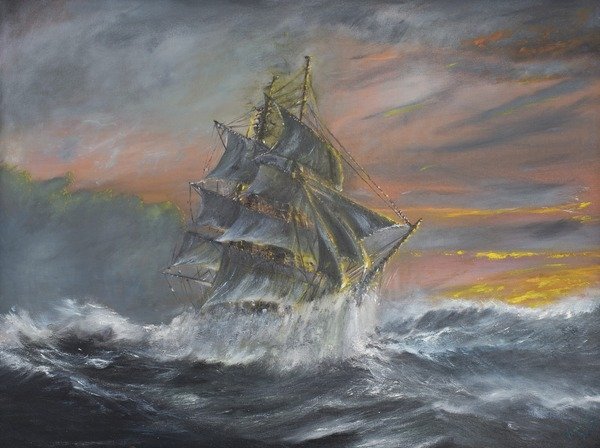Detail of Terra Nova in fierce Gale at dawn Dec 2nd 1910, 2007 by Vincent Alexander Booth