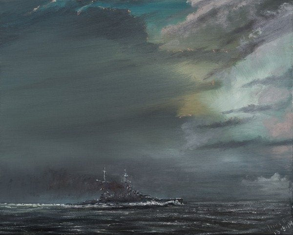 Detail of HMS Hood 1941, 2014 by Vincent Alexander Booth