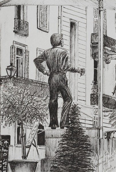 Detail of Statue at Cannet, 2014 by Vincent Alexander Booth