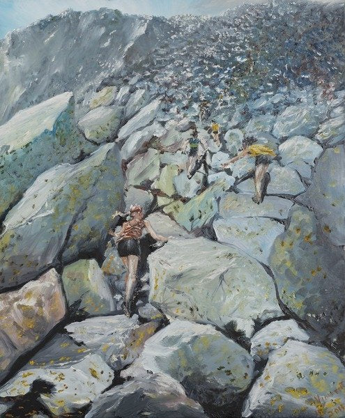 Detail of Uphill Fell race, 2013 by Vincent Alexander Booth