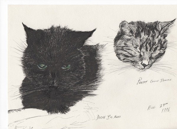 Detail of Diddybigface & colliebeastie, 1996 by Vincent Alexander Booth