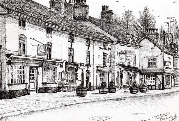Detail of Post office Prestbury, 2009 by Vincent Alexander Booth