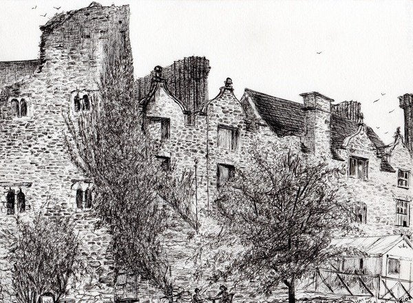 Detail of Castle ruin Hay on Wye, 2007 by Vincent Alexander Booth