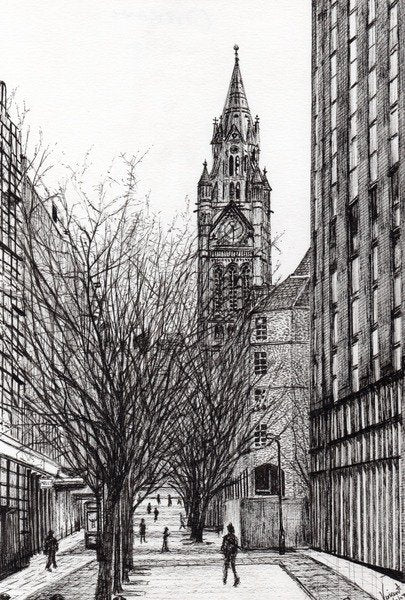Detail of Manchester Town Hall from Deansgate, 2007 by Vincent Alexander Booth