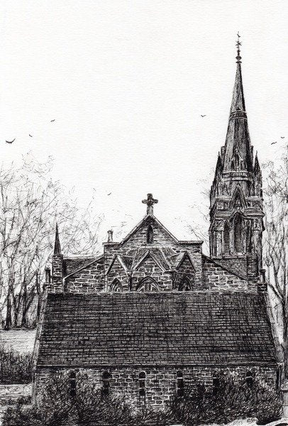 Detail of Glenmuick Church, 2007 by Vincent Alexander Booth